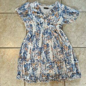 White floral mini dress